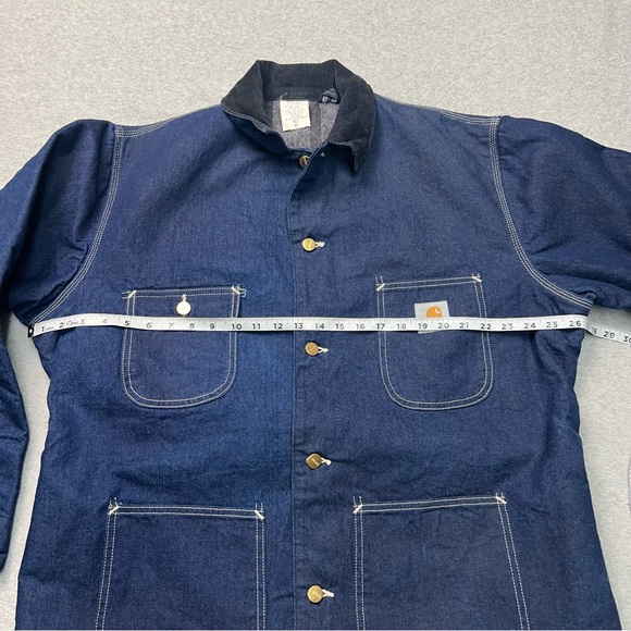 Carhartt Chore Jacket Mens 44 Blue Denim Blanket Lined Coat USA 8LC Vtg 80s - Picture 4 of 9